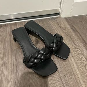 Black kitten heel sandals size 5.5